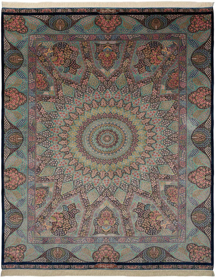 Detail image of 6' 6 x 9' 7 Ghom Design Rug
