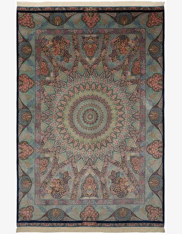 6' 6 x 9' 7 Ghom Design Rug