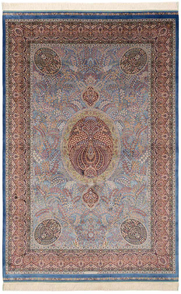 4' 10 x 7' 5 Ghom Design Rug