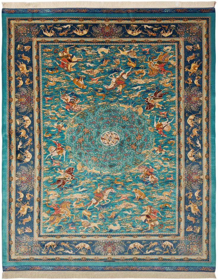 Detail image of 6' 6 x 9' 7 Ghom Design Rug