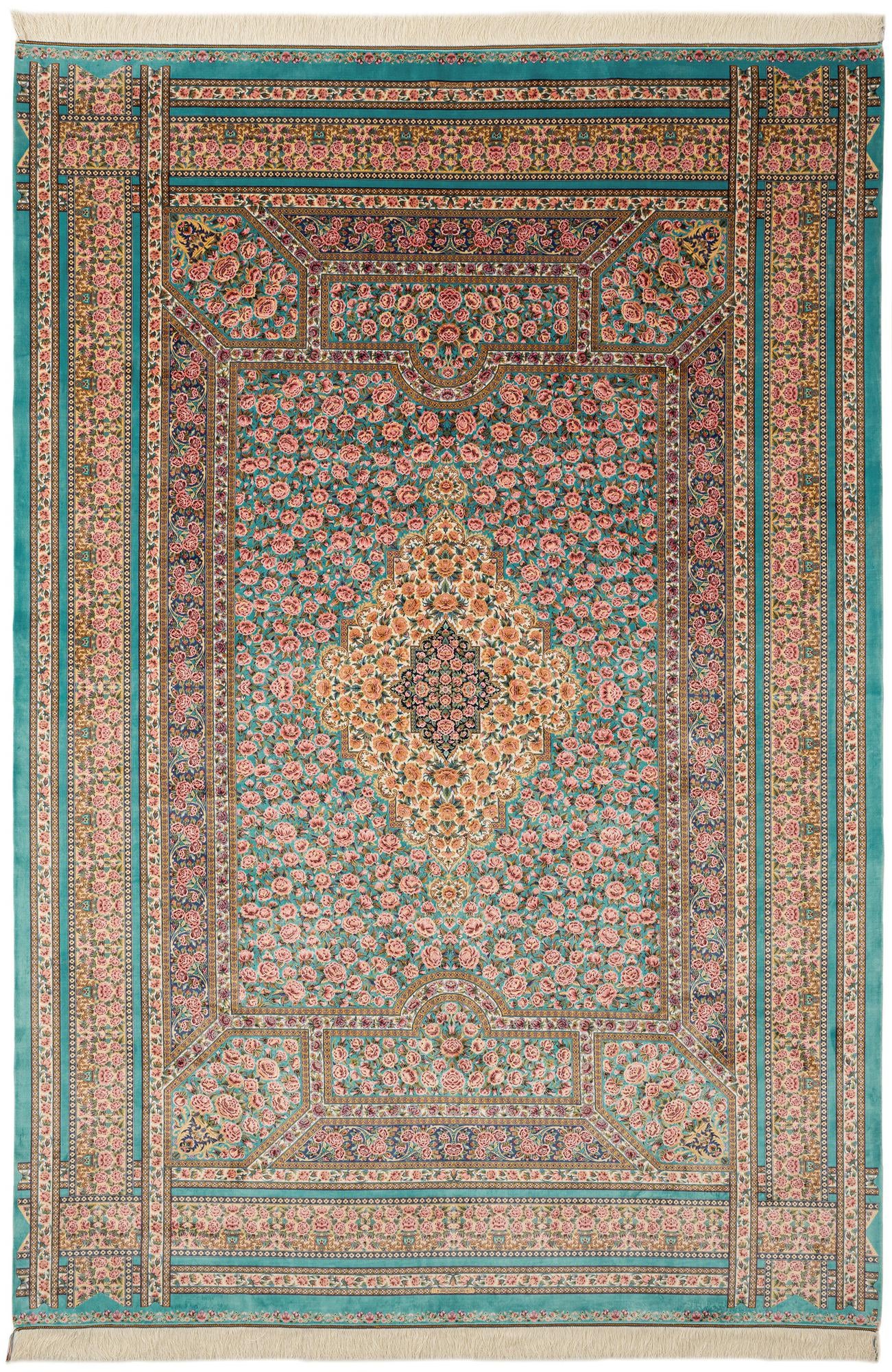 6' 5 x 9' 7 Ghom Design Rug