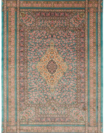 6' 5 x 9' 7 Ghom Design Rug