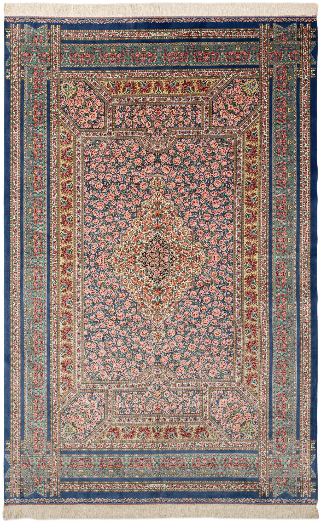 6' 6 x 9' 8 Ghom Design Rug