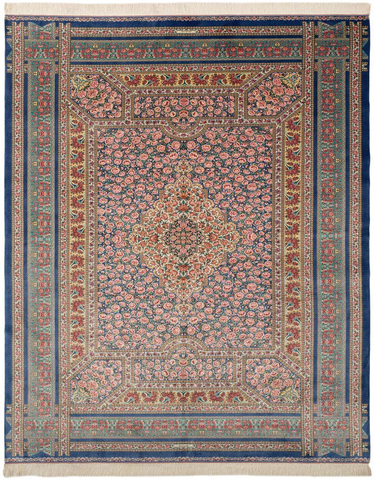 Detail image of 6' 6 x 9' 8 Ghom Design Rug