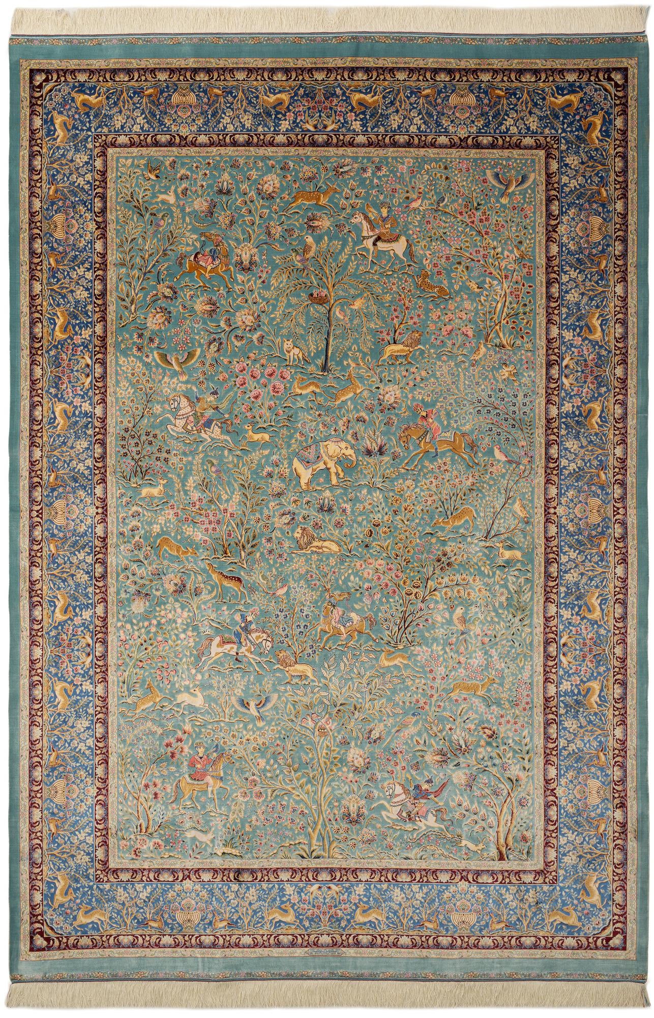 6' 6 x 9' 7 Ghom Design Rug