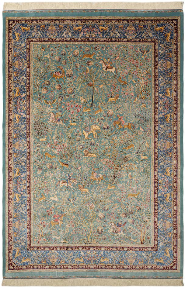 Detail image of 6' 6 x 9' 7 Ghom Design Rug