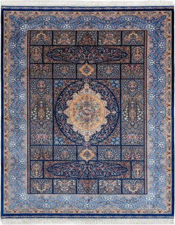 6' 7 x 9' 10 Ghom Design Rug