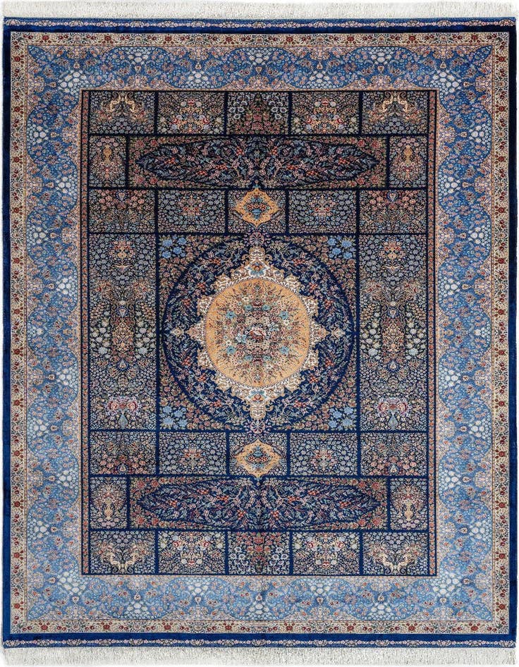 Detail image of 6' 7 x 9' 10 Ghom Design Rug