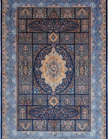 6' 7 x 9' 10 Ghom Design Rug