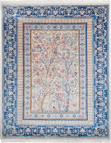 6' 7 x 9' 10 Ghom Design Rug