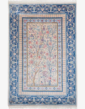 6' 7 x 9' 10 Ghom Design Rug