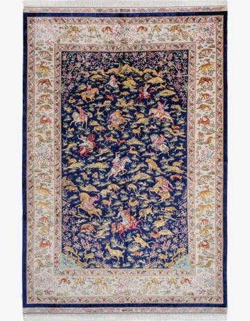 6' 7 x 9' 10 Ghom Design Rug