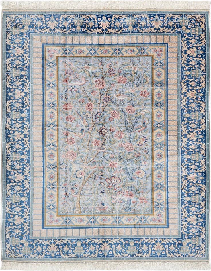 Detail image of 4' 11 x 7' 5 Ghom Design Rug