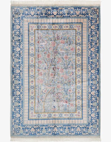 4' 11 x 7' 5 Ghom Design Rug