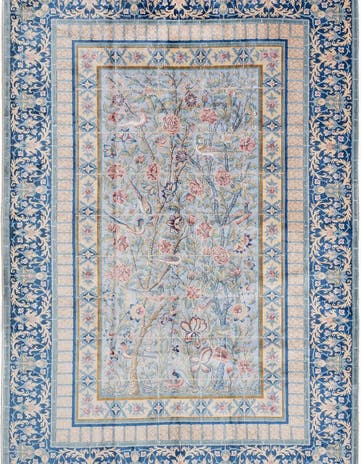 4' 11 x 7' 5 Ghom Design Rug