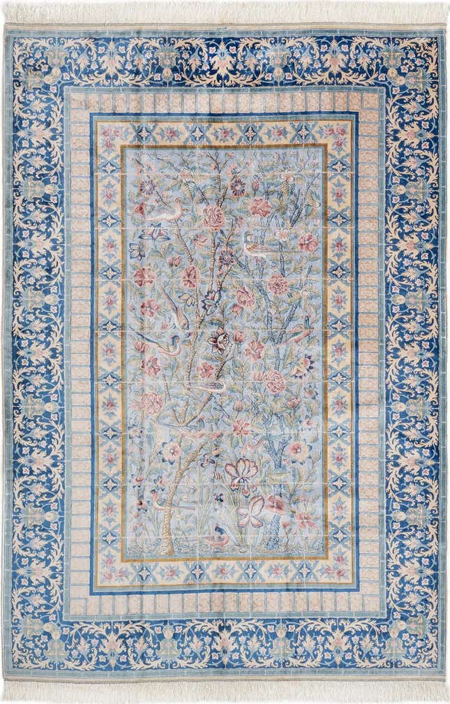 4' 11 x 7' 5 Ghom Design Rug