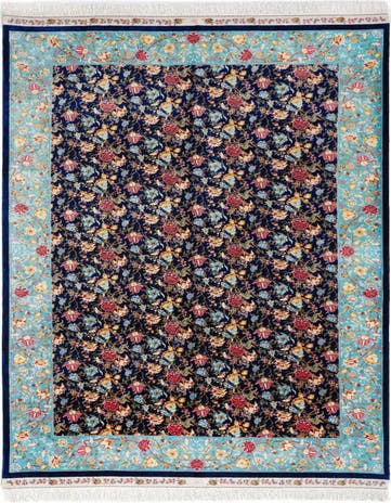5' 11 x 9' 2 Ghom Design Rug