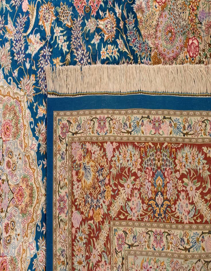 Detail image of 6' 6 x 10' 2 Ghom Silk Rug