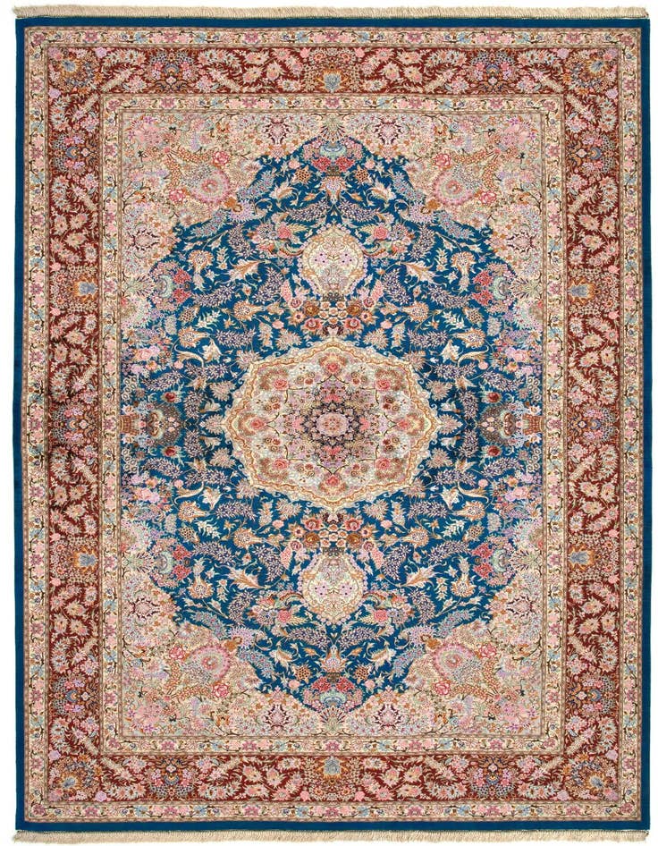 Detail image of 6' 6 x 10' 2 Ghom Silk Rug