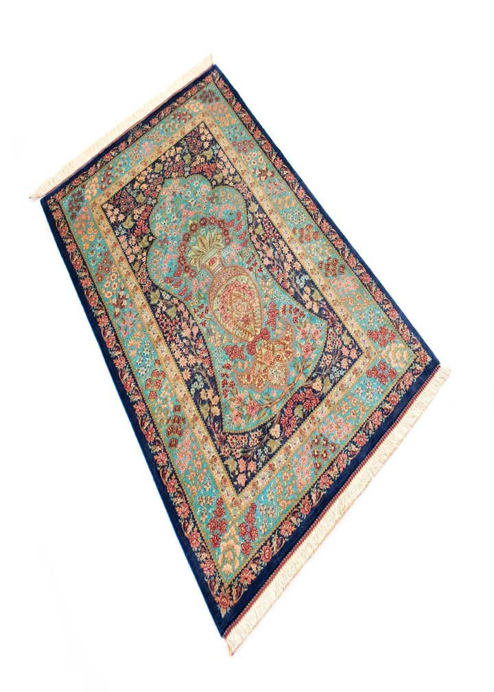 2' 7 x 4' Ghom Silk Rug