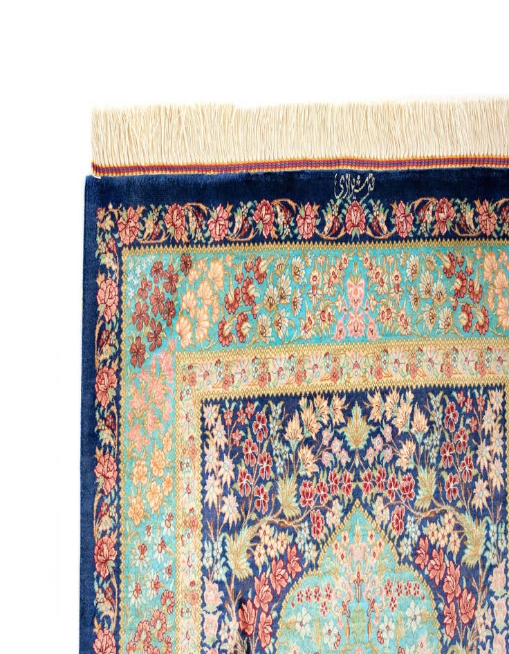 Detail image of 2' 7 x 4' Ghom Silk Rug
