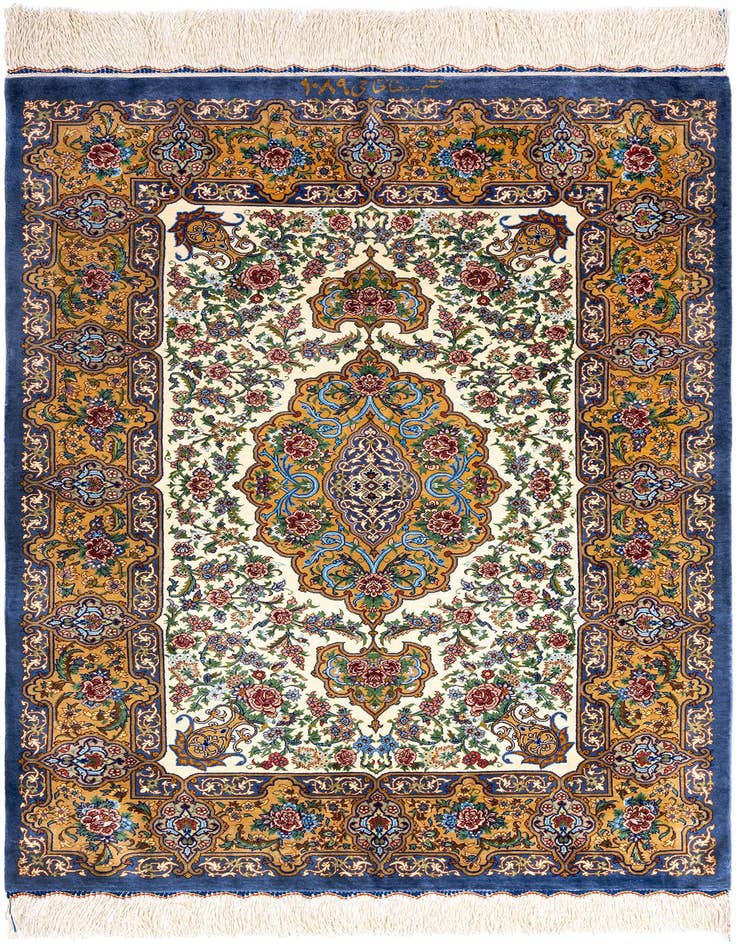 Detail image of 2' 7 x 3' 9 Ghom Silk Rug