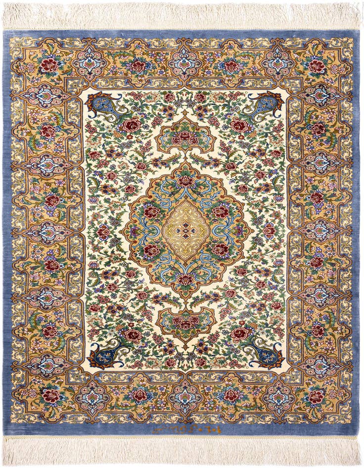 Detail image of 2' 7 x 3' 9 Ghom Silk Rug