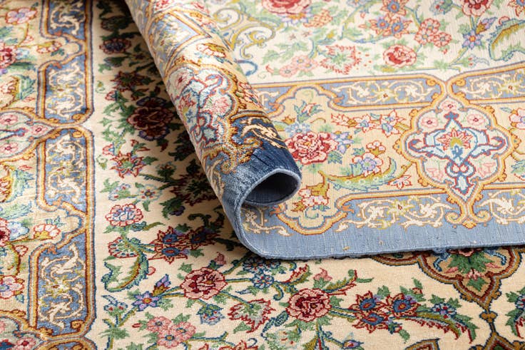 Detail image of 2' 7 x 3' 10 Ghom Silk Rug