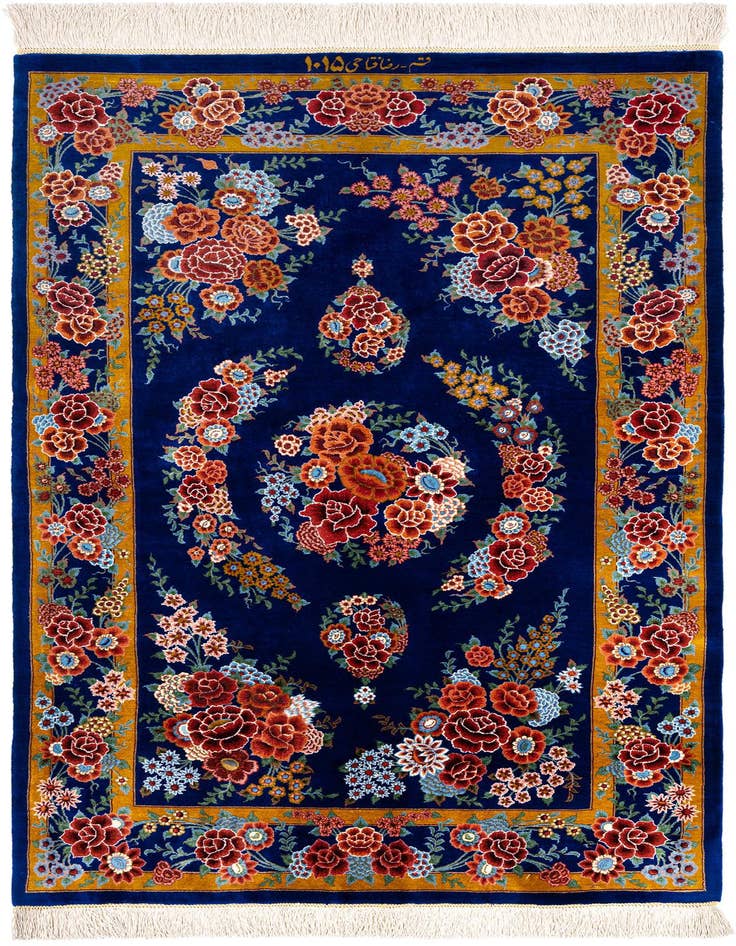 Detail image of 2' 6 x 4' 2 Ghom Silk Rug