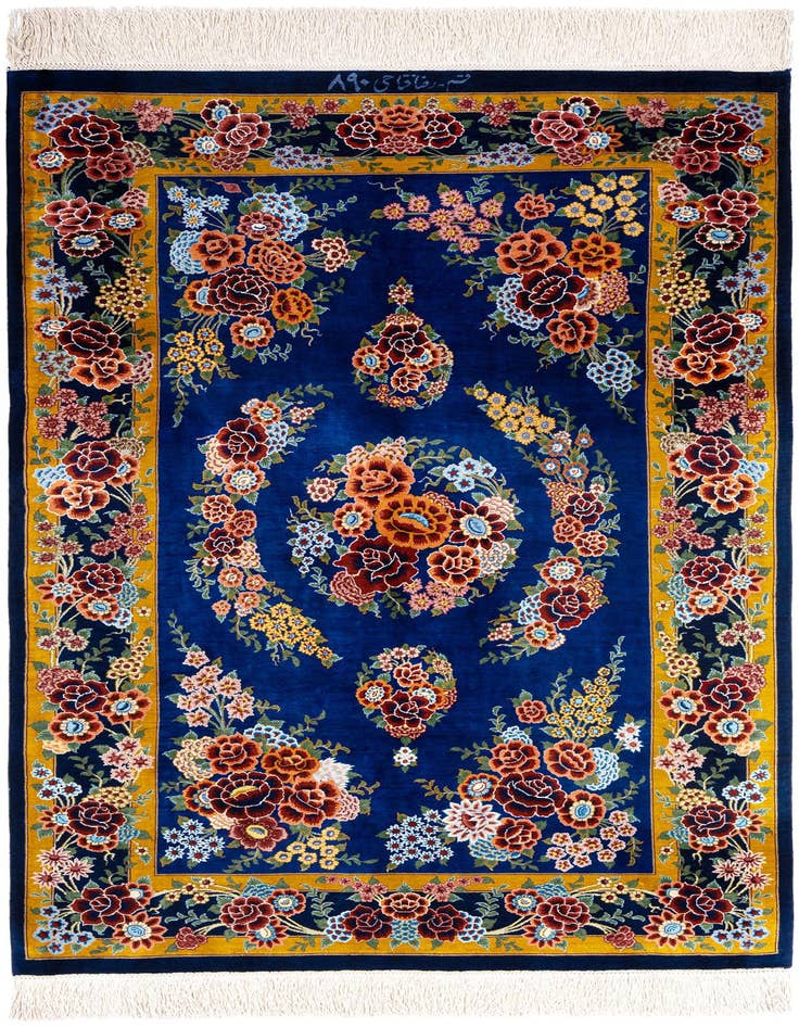 Detail image of 2' 7 x 4' Ghom Silk Rug