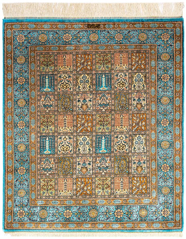 Detail image of 2' 7 x 3' 8 Ghom Silk Rug