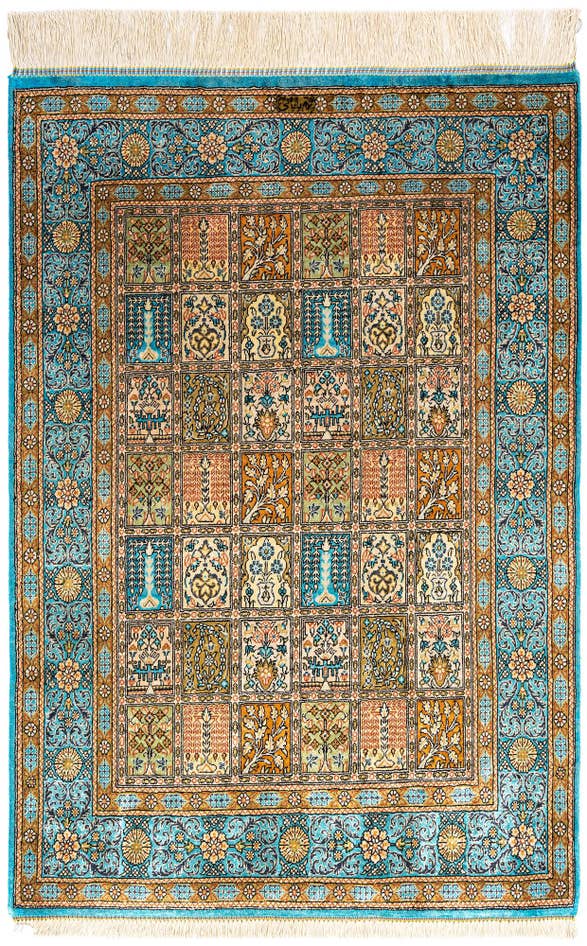 Detail image of 2' 7 x 3' 8 Ghom Silk Rug