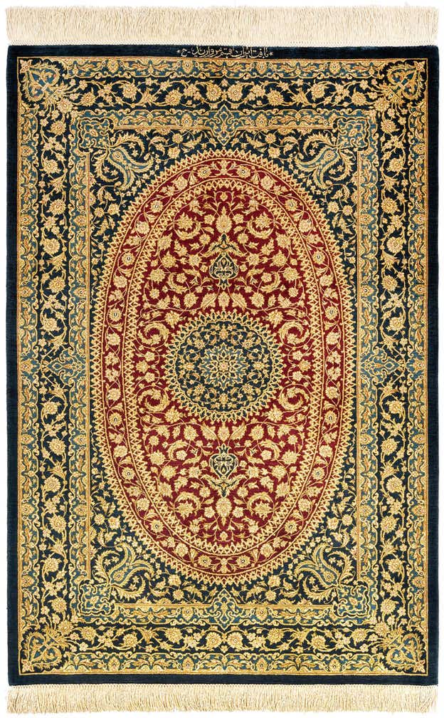 2' 7 x 3' 10 Ghom Silk Rug