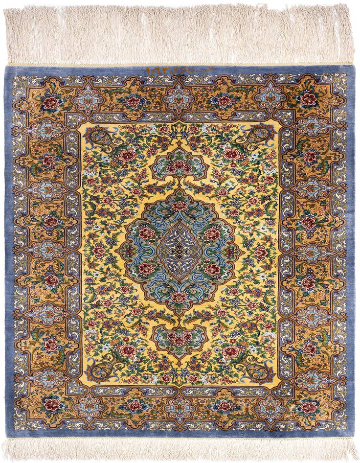 Detail image of 2' 8 x 3' 10 Ghom Silk Rug