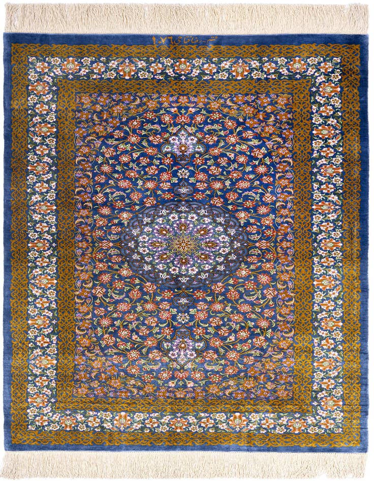 Detail image of 2' 7 x 4' 2 Ghom Silk Rug