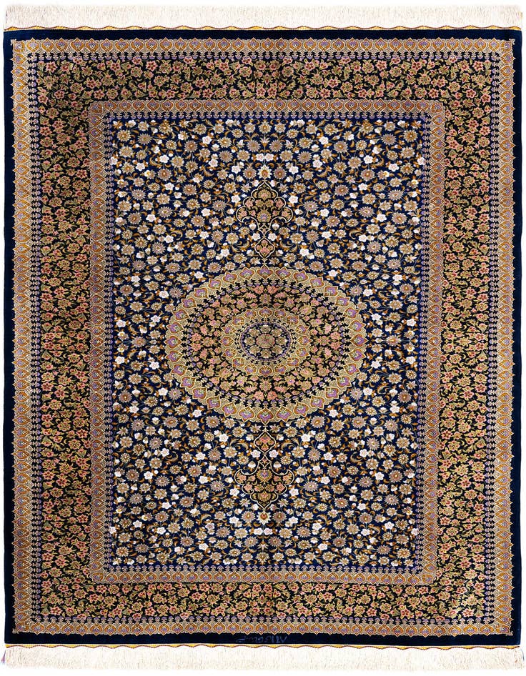 Detail image of 4' 4 x 6' 4 Ghom Silk Rug
