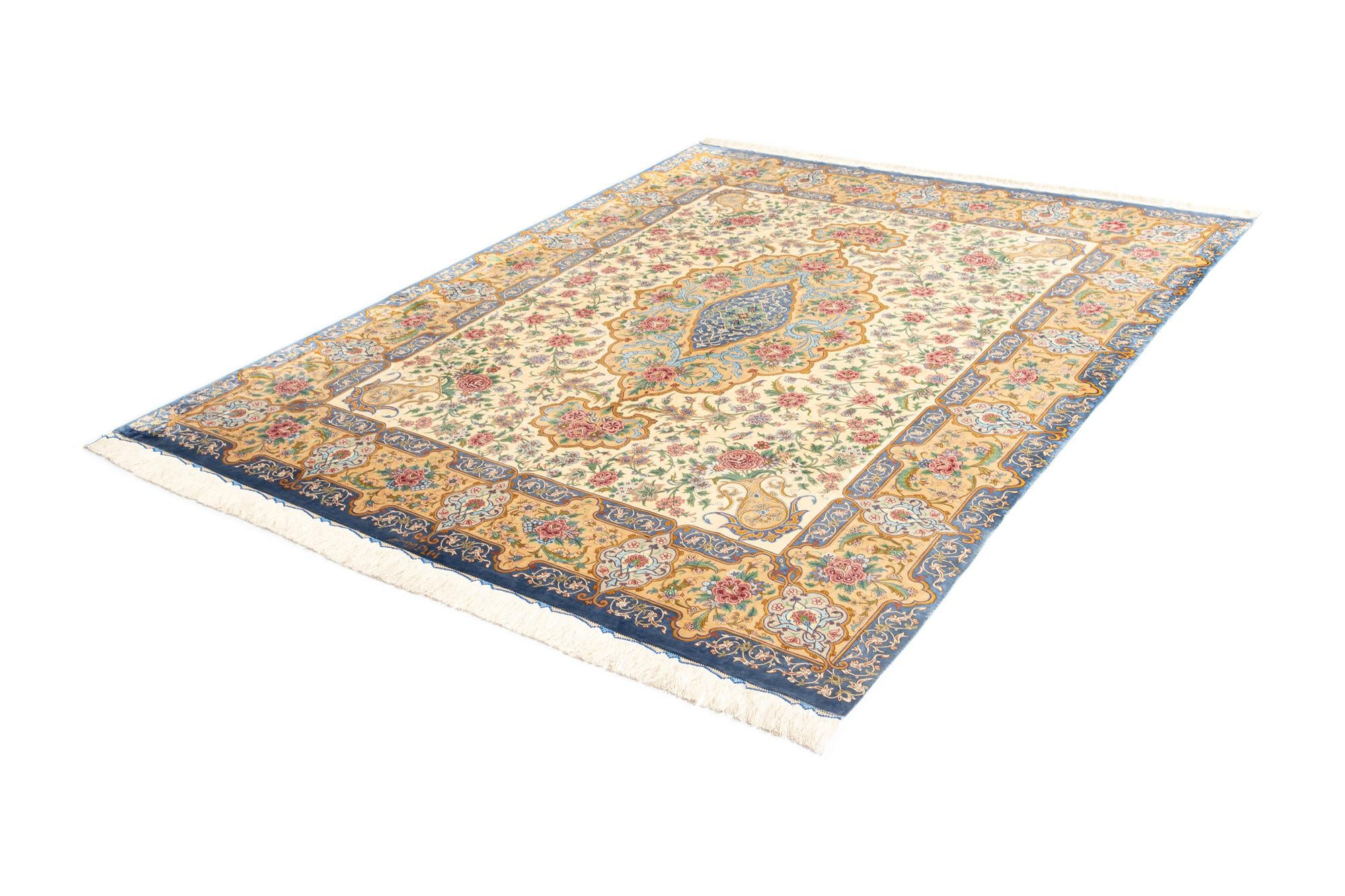 6' 6 x 8' 1 Ghom Silk Rug