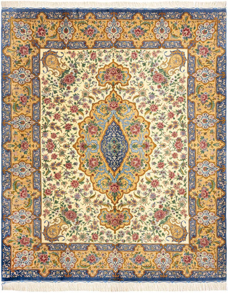 Detail image of 6' 6 x 8' 1 Ghom Silk Rug
