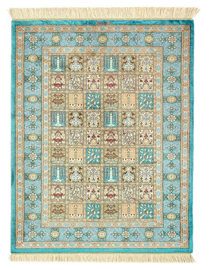Detail image of 2' 6 x 3' 11 Ghom Silk Rug