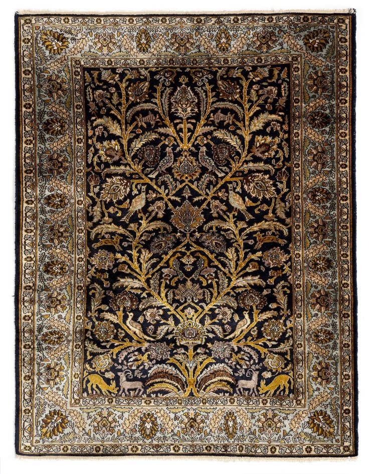 Detail image of 3' 10 x 6' 4 Ghom Silk Rug