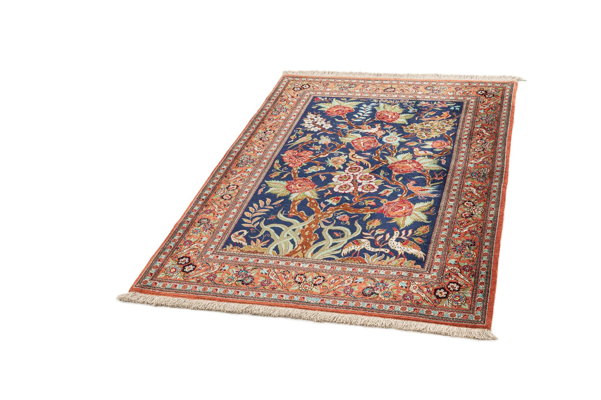 3' 7 x 5' 5 Ghom Silk Rug