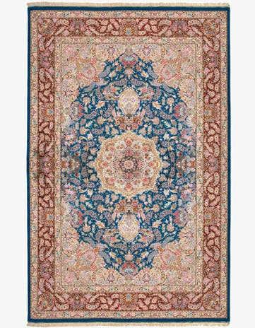 6' 6 x 10' 2 Ghom Silk Rug
