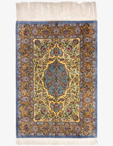 2' 8 x 3' 10 Ghom Silk Rug
