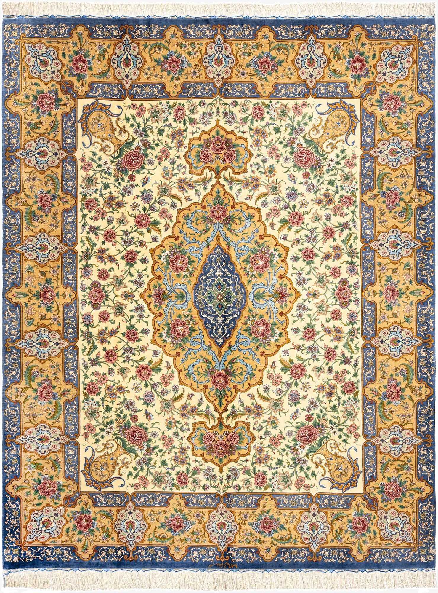 6' 6 x 8' 1 Ghom Silk Rug