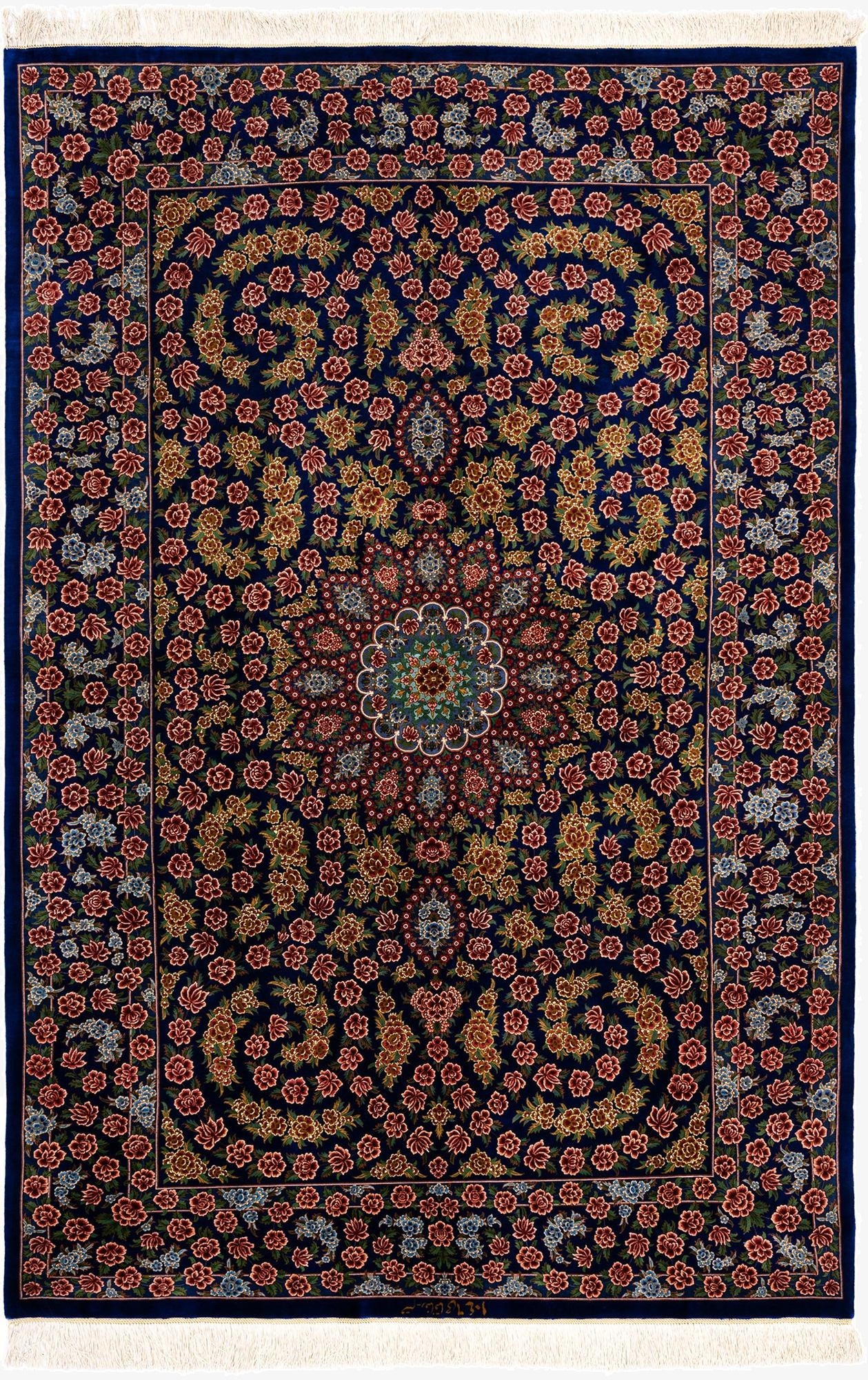 4' 4 x 6' 7 Ghom Silk Rug