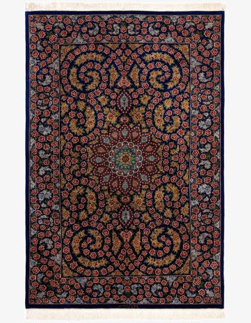 4' 4 x 6' 7 Ghom Silk Rug