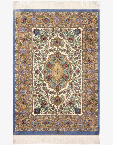 2' 7 x 3' 9 Ghom Silk Rug