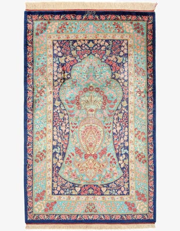 2' 7 x 4' Ghom Silk Rug