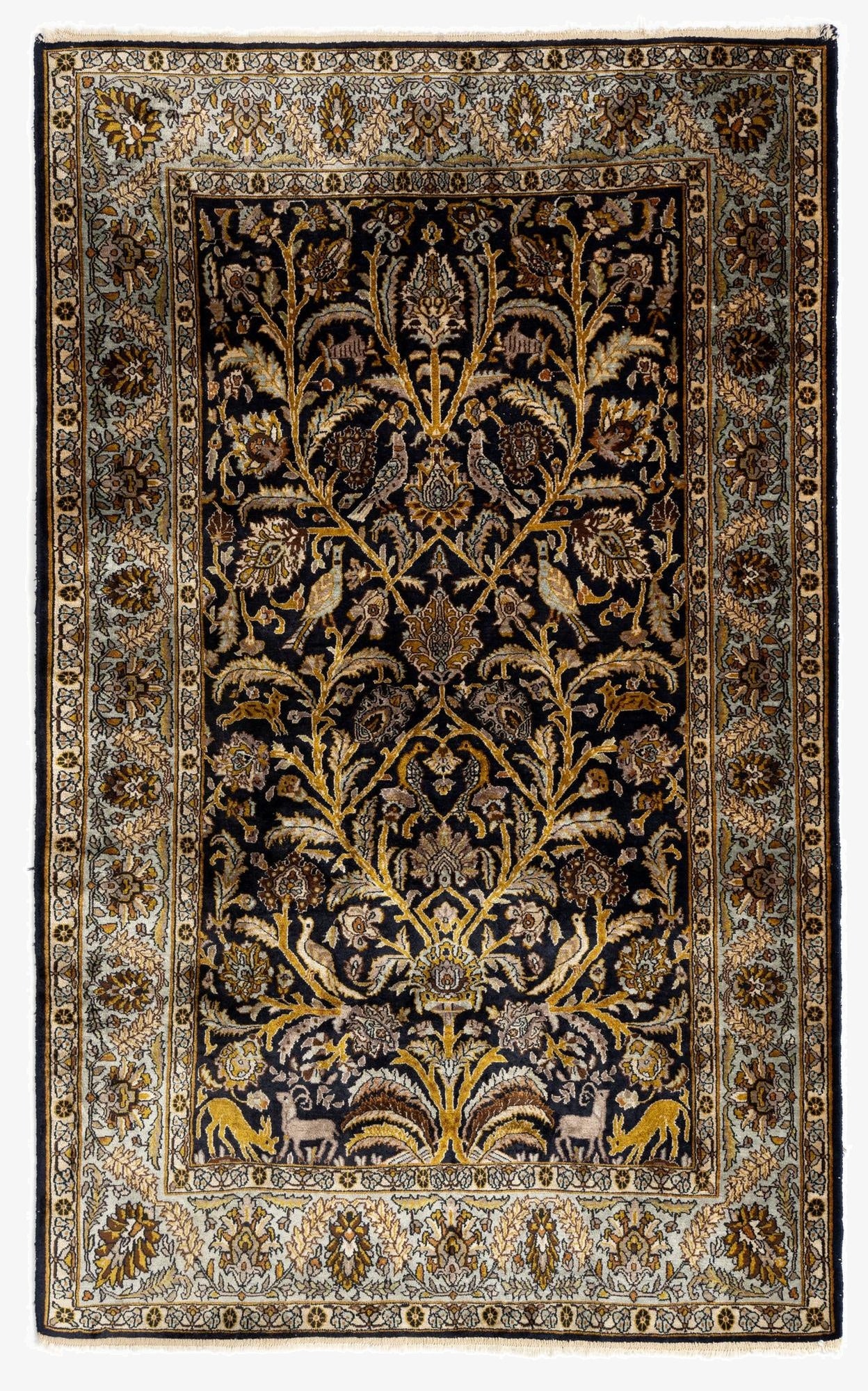3' 10 x 6' 4 Ghom Silk Rug