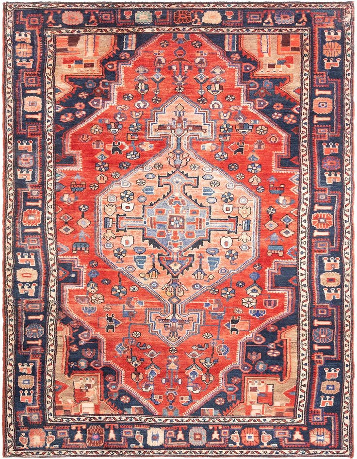 Detail image of 4' 6 x 9' 5 Hamedan Rug